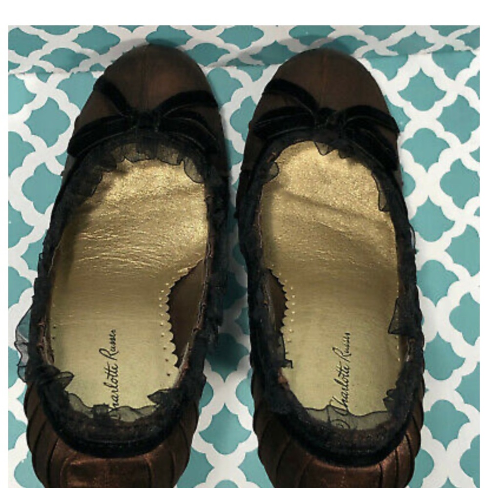 Charlotte Russe brown heels, lace & bow, size 7 - Picture 6 of 7